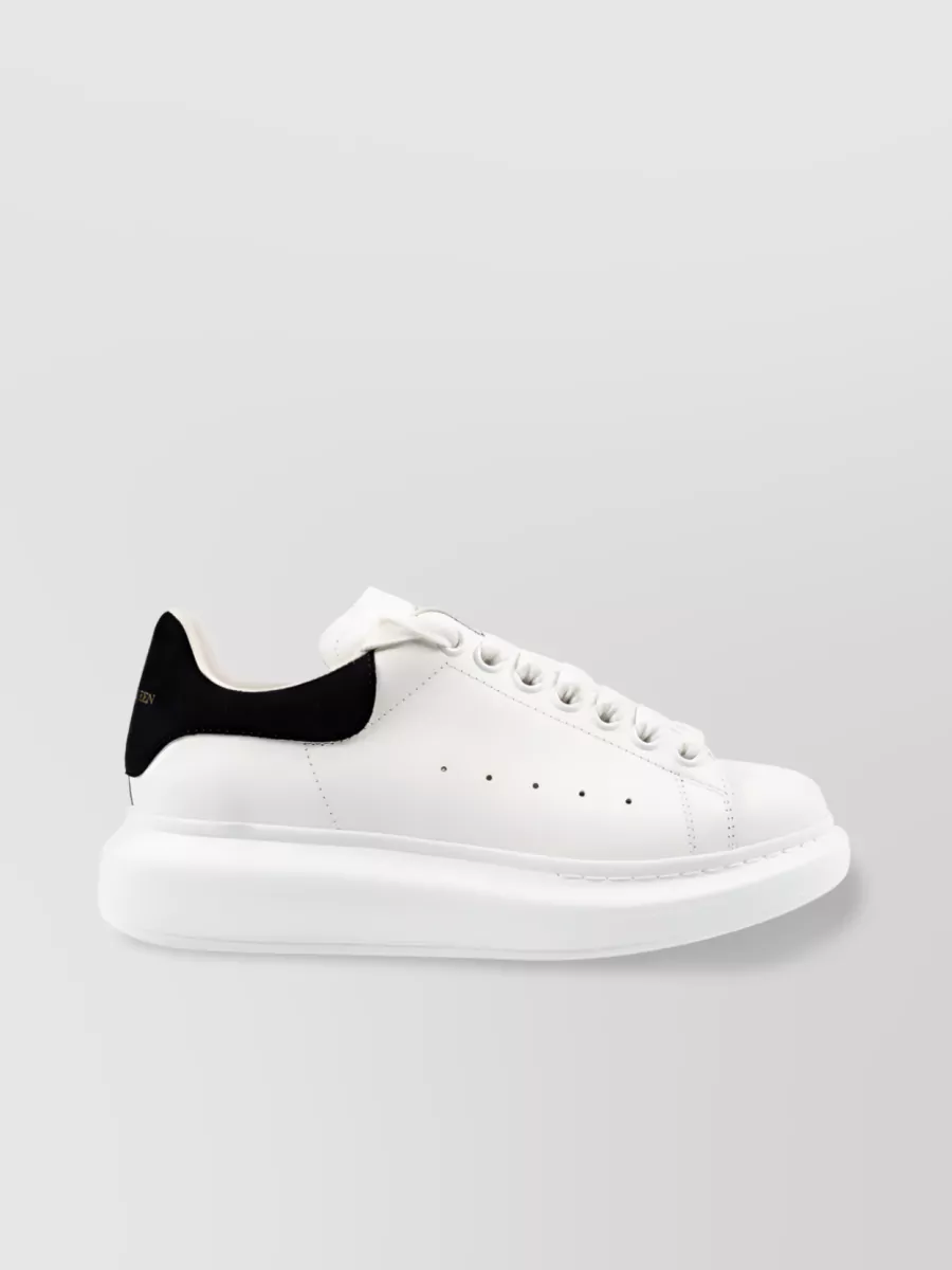 Shop Alexander Mcqueen Lace-up Platform Sneakers With Extended Rubber Sole In White