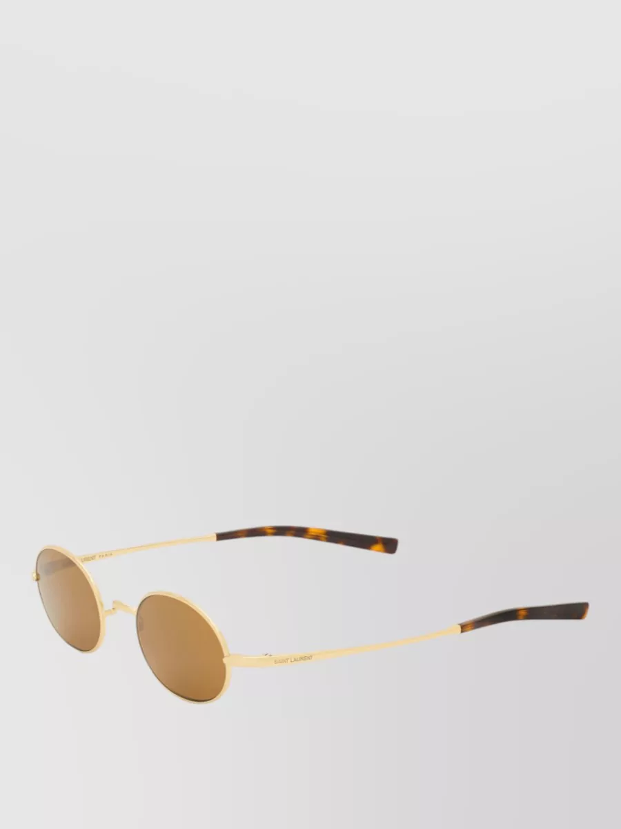 Saint Laurent Titanium Round-Frame Sunglasses