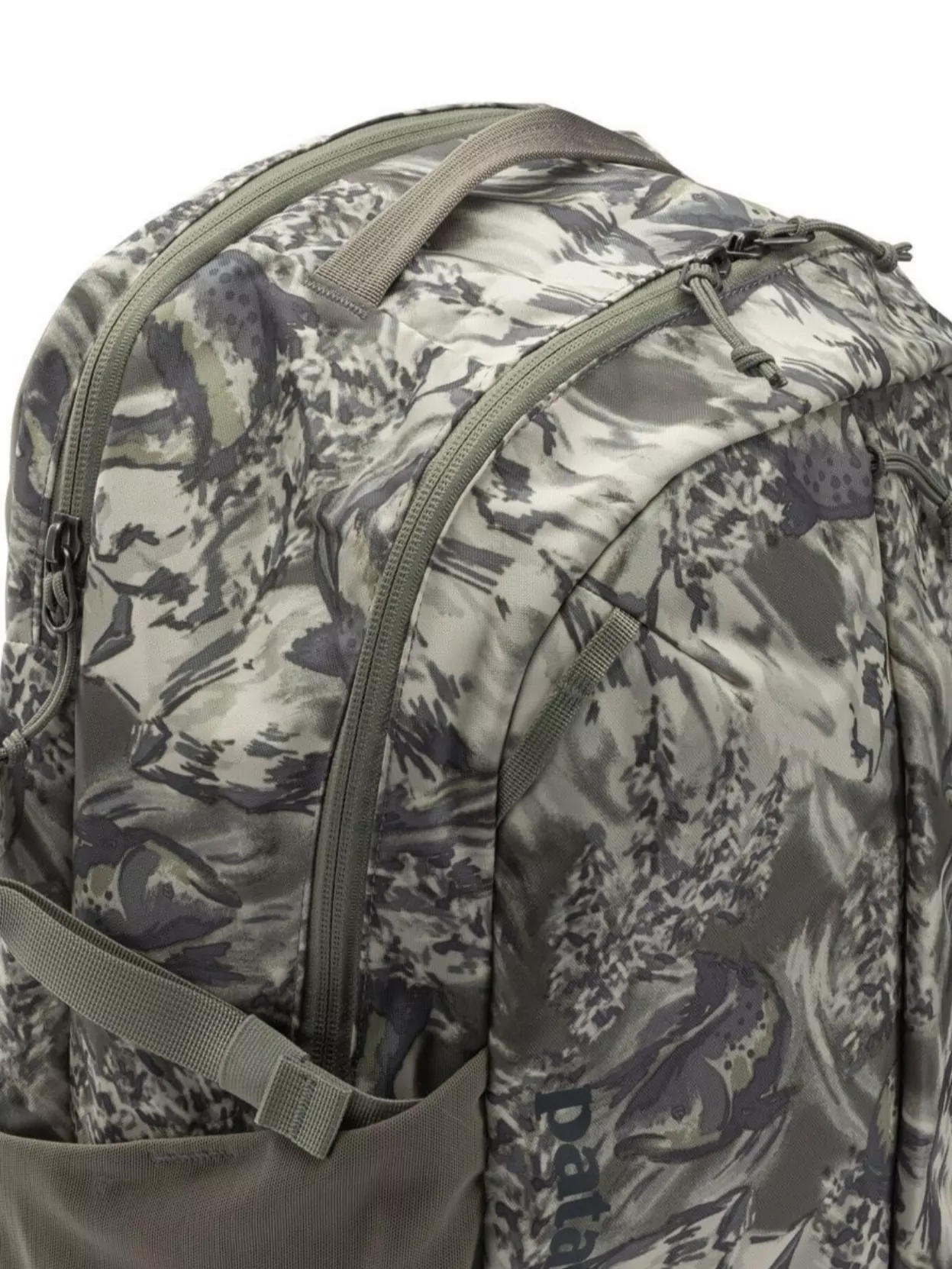Patagonia Camouflage Daypack Featuring Side Pockets