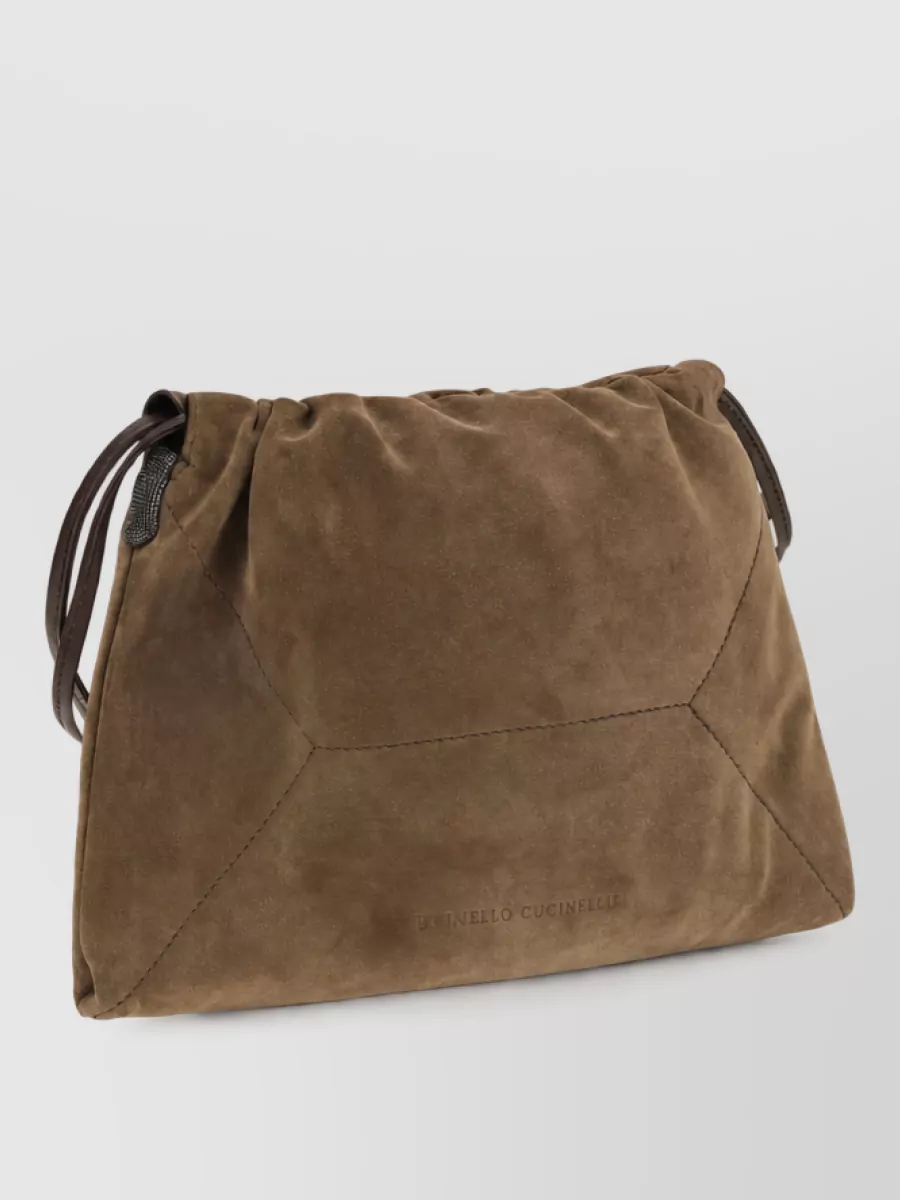 Brunello Cucinelli Monili Suede Clutch Bag