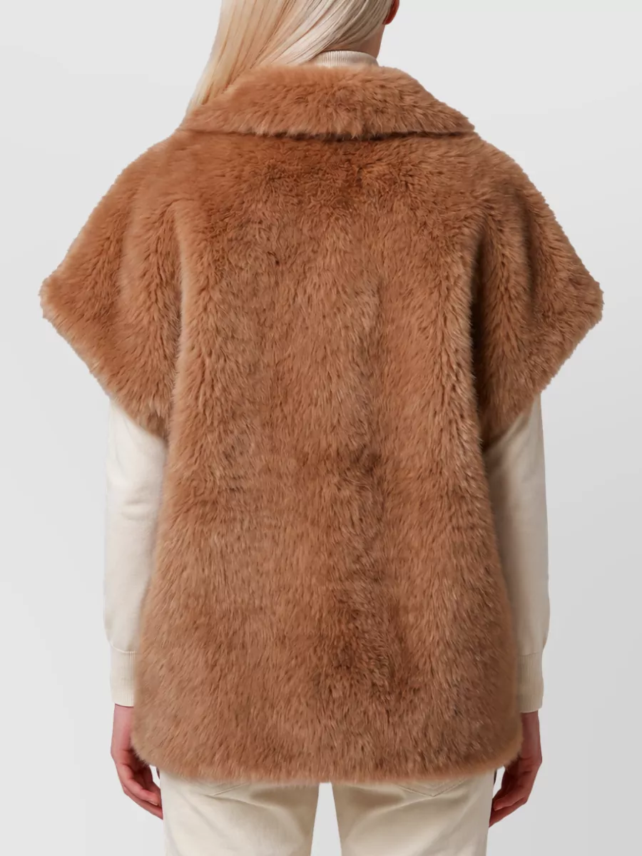Herno Sleeveless Double-Breasted Faux Fur Jacket