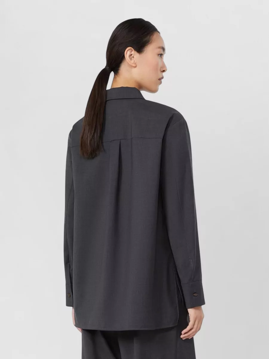 S Max Mara Virgin Wool Long-Sleeve Shirt