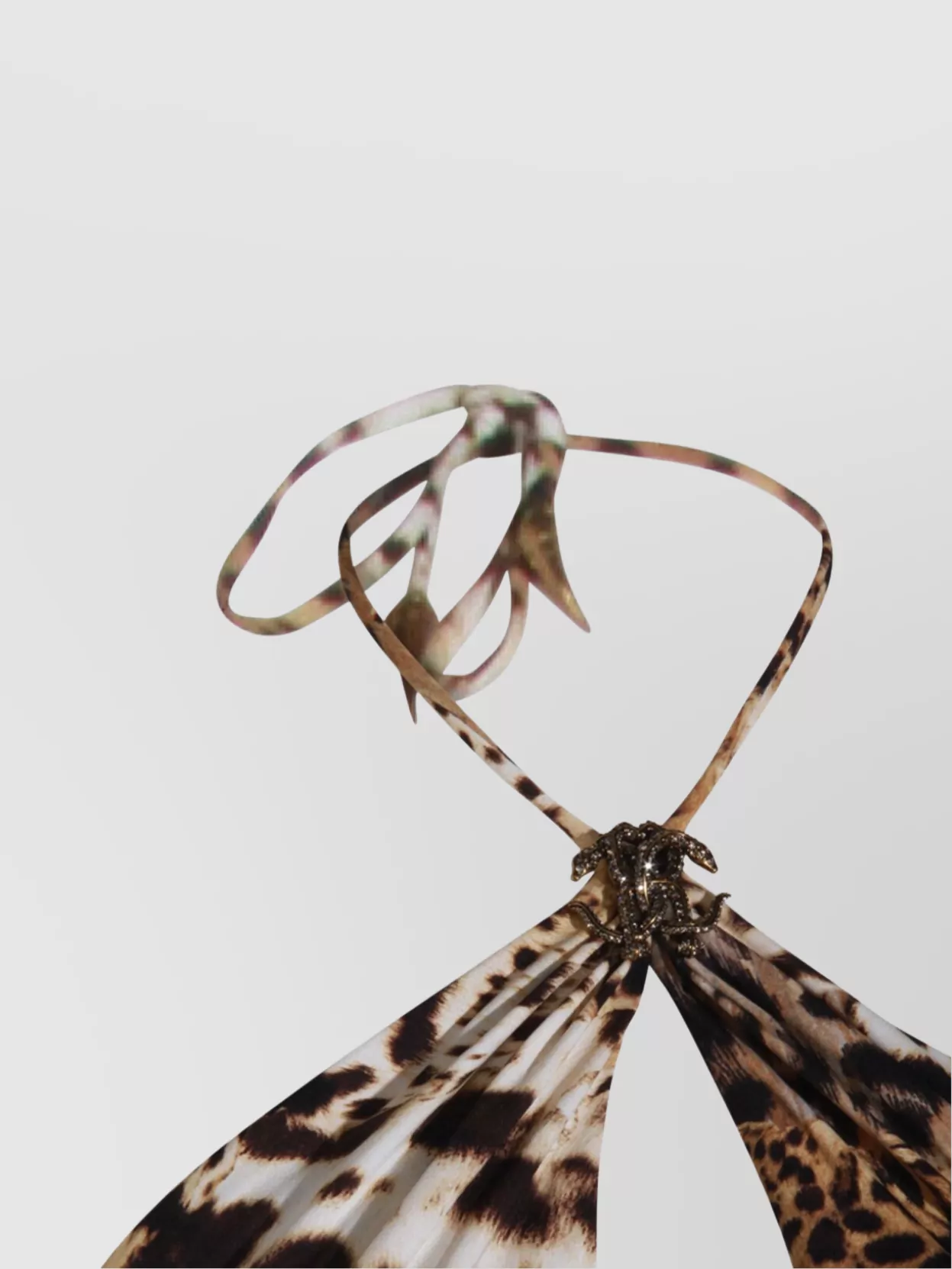 Roberto Cavalli Animal Print Halterneck Flared Legs Dress