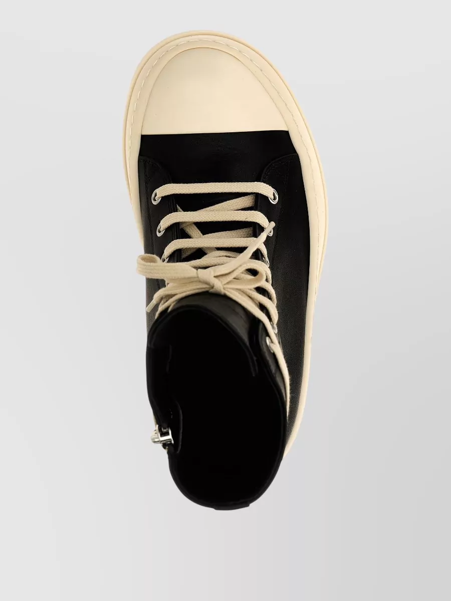 Rick Owens Mega Bumper High Top Contrast Sole Sneakers
