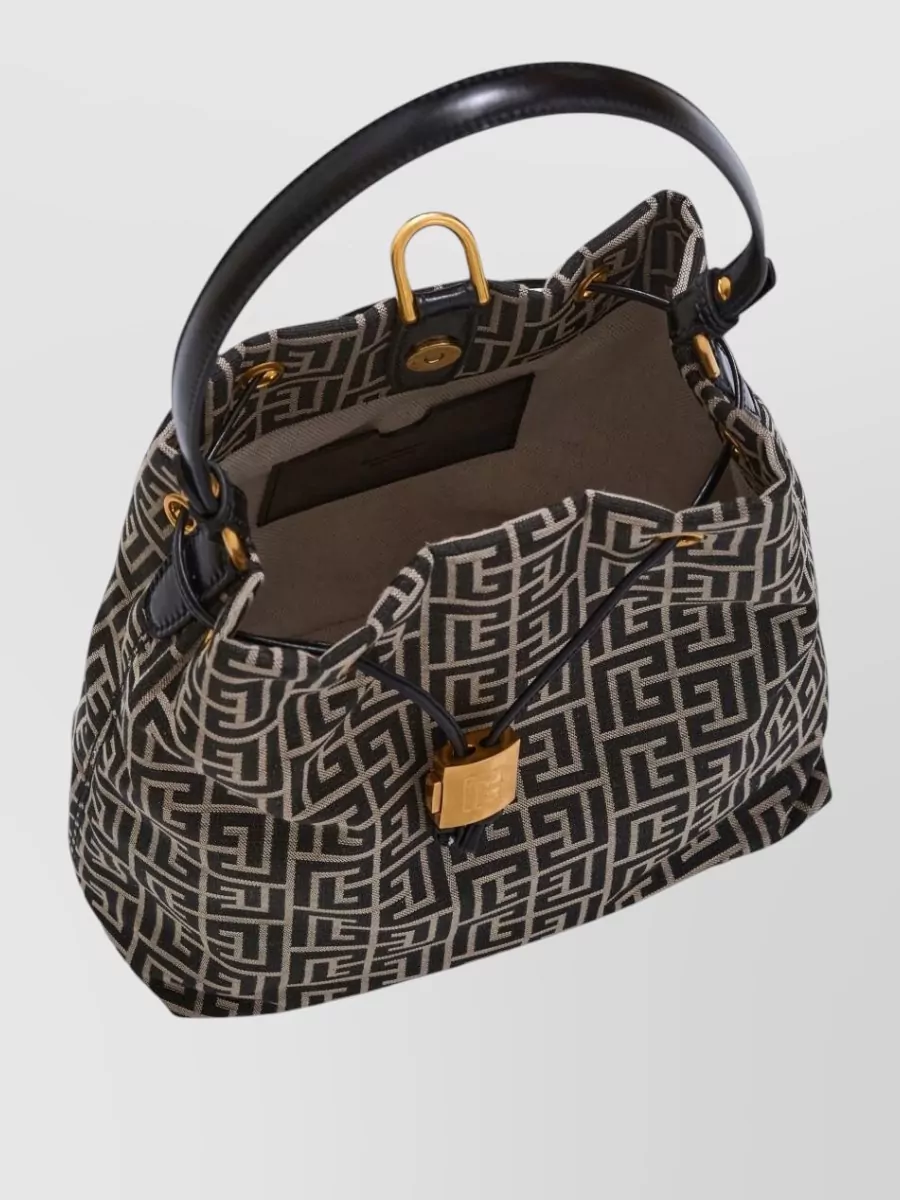 Balmain Sync Monogram Bucket Bag