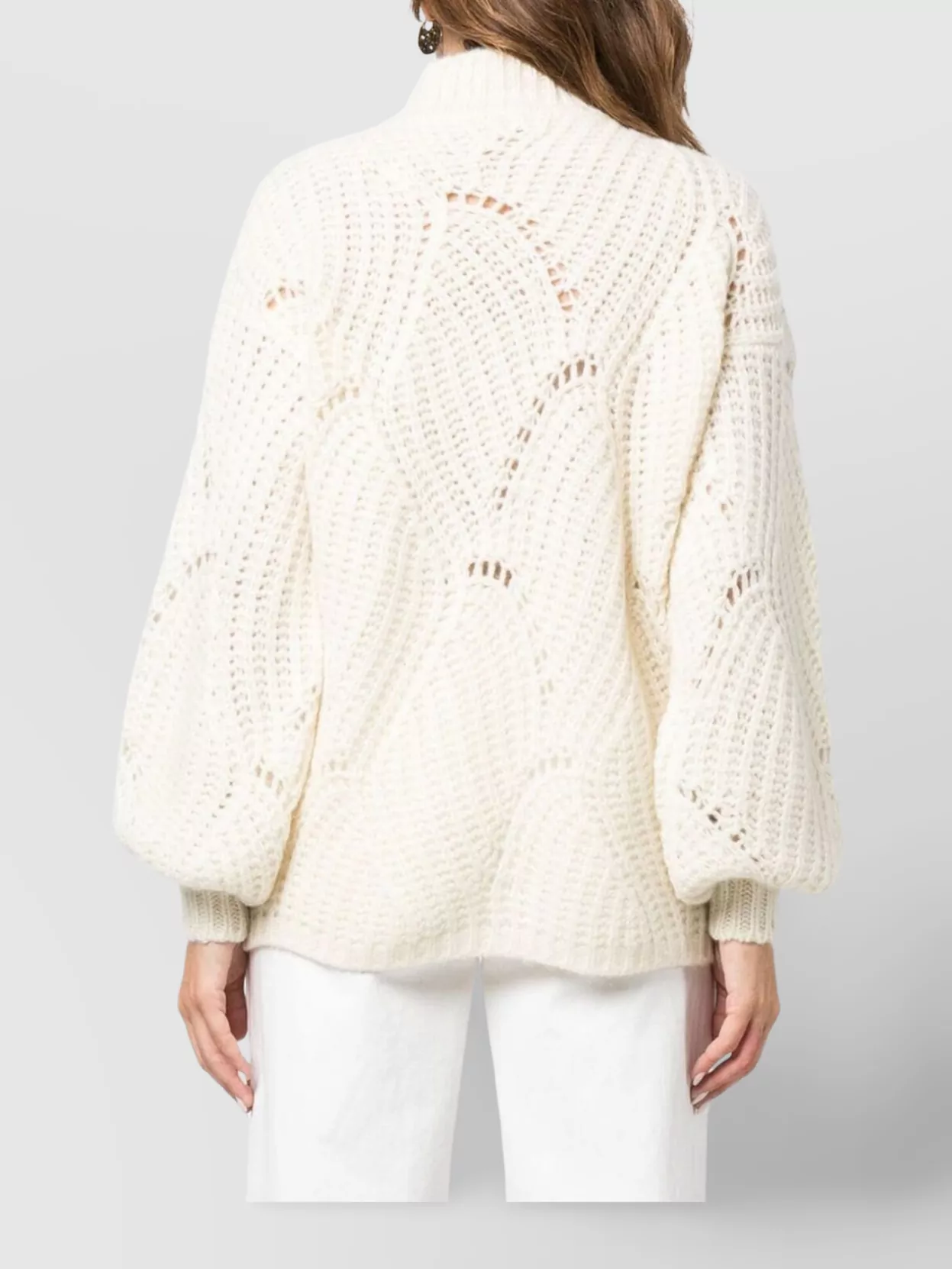 Agnona Knitwear With Balloon Sleeves And Chunky Knit
