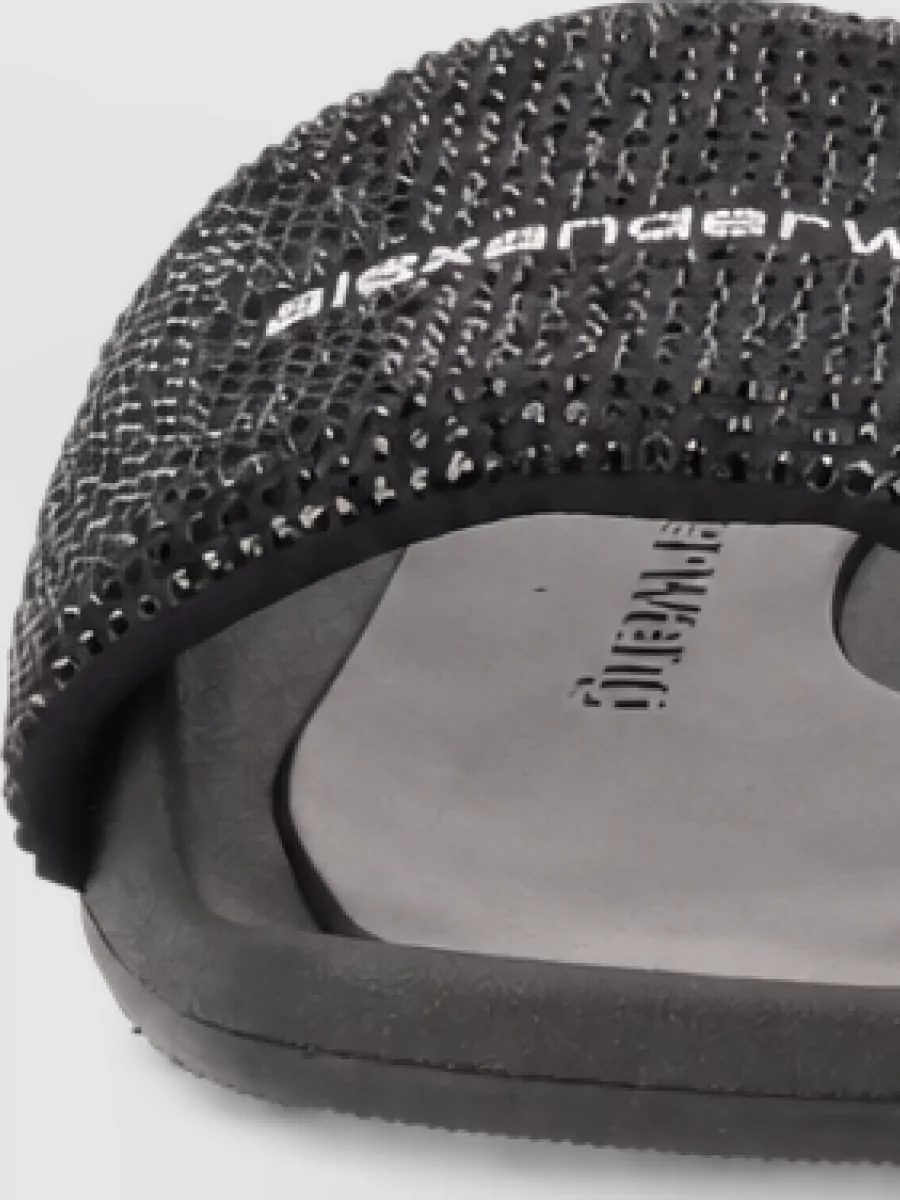 Alexander Wang crystal-embellished pool slides