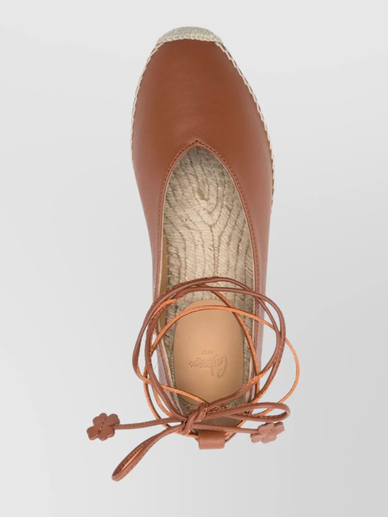 Castaã±er Leather Espadrilles With Braided Raffia Sole