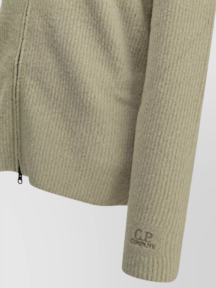 C.p. Company Bouclé Wool Zip-Up Cardigan