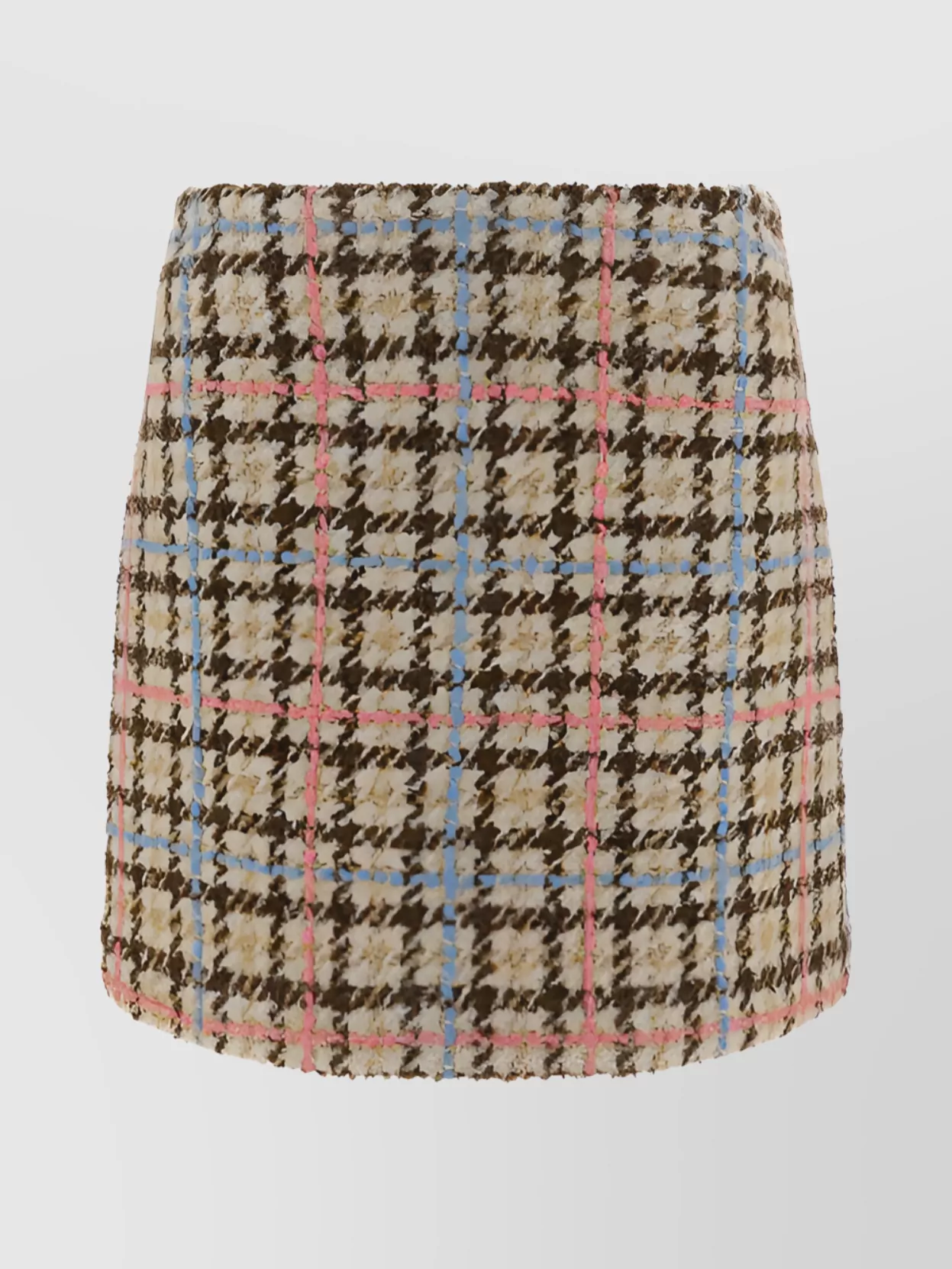 Shop Msgm Chainmail Checkered Tartan Mini Skirt