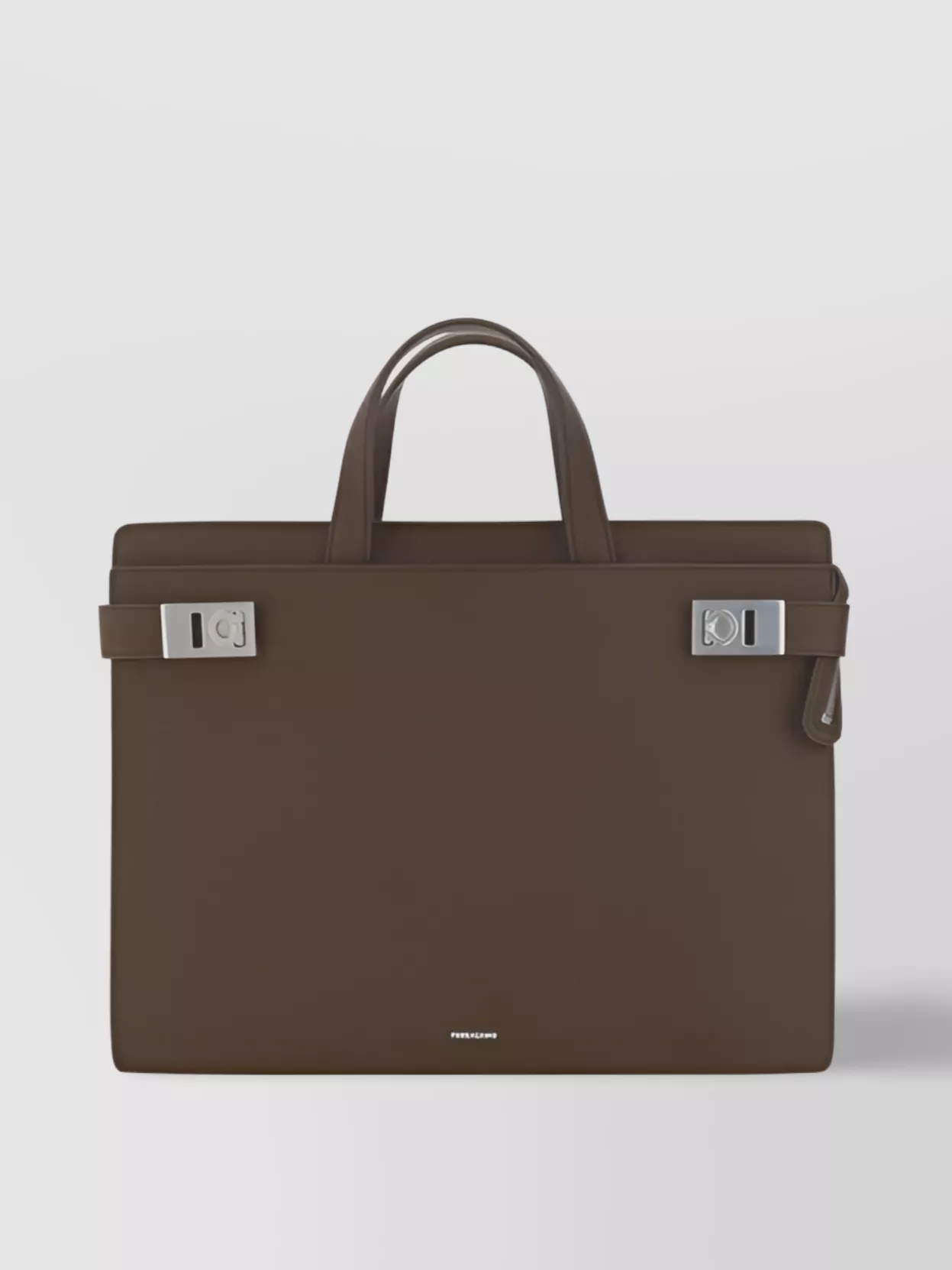 Ferragamo Calfskin Tote Bag External Pockets In Brown