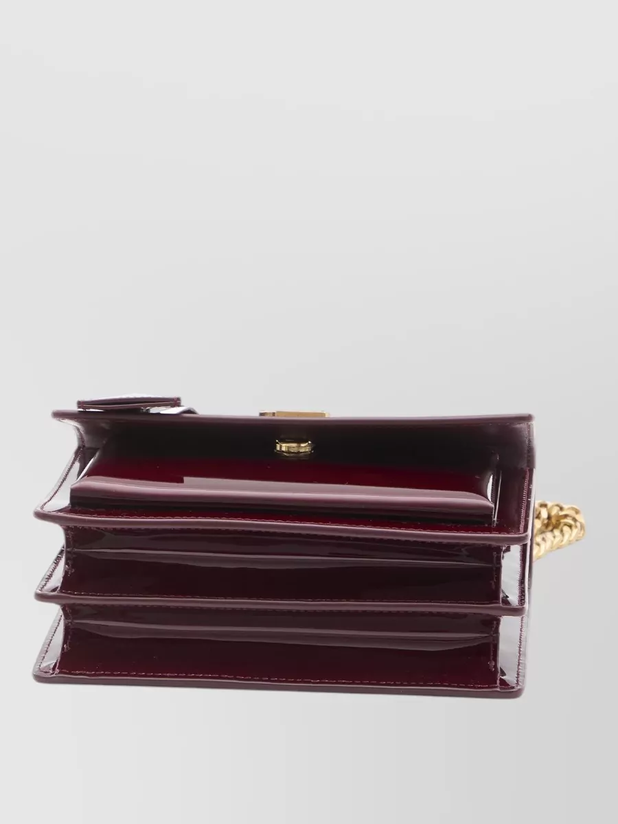 Saint Laurent Sunset Small Patent Calfskin Crossbody Bag