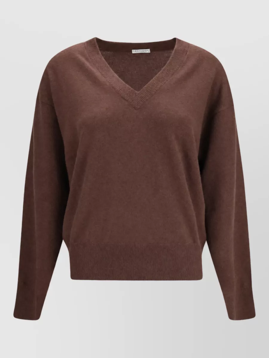 Brunello Cucinelli cashmere v-neck long-sleeve sweater