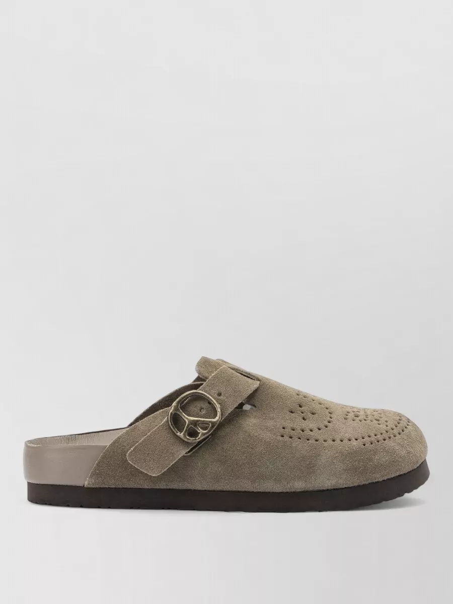 Needles Open Back Perforated Sandals With Textured Sole