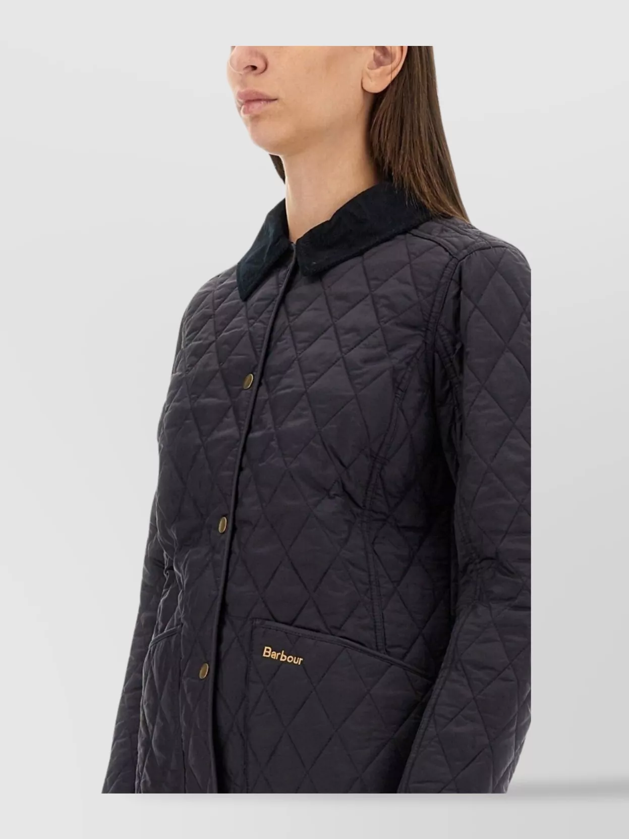 Barbour Annandale Quilted Press-stud Fastened Jacket In Blue