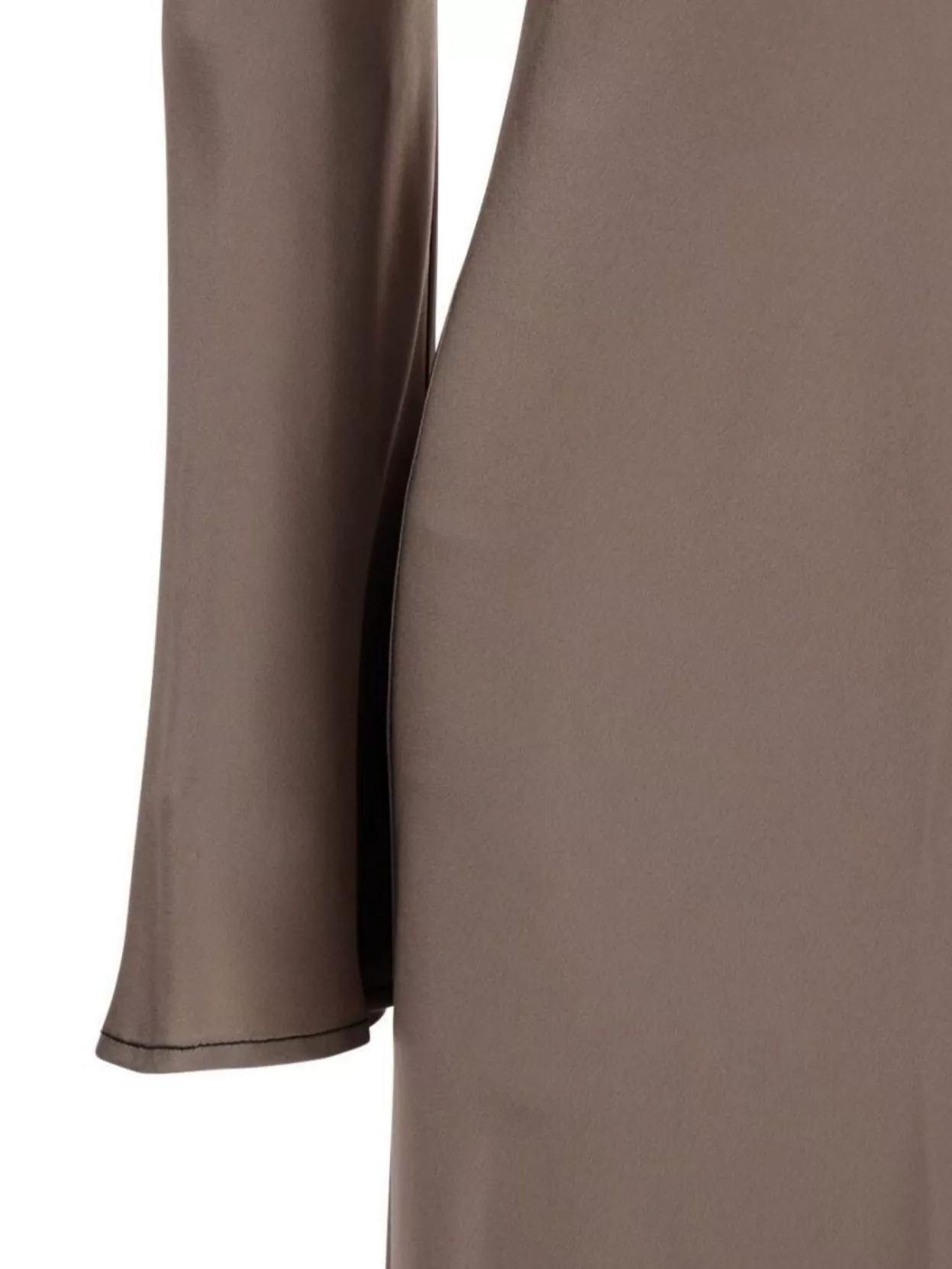 Semicouture Maxi Dress With Long Sleeves And Satin Finish