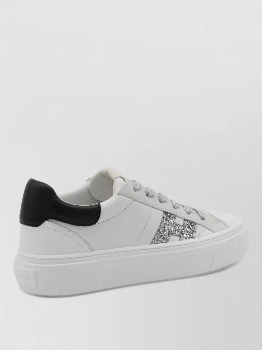 Hogan Low Top Sneakers Glitter Detail Contrast Heel