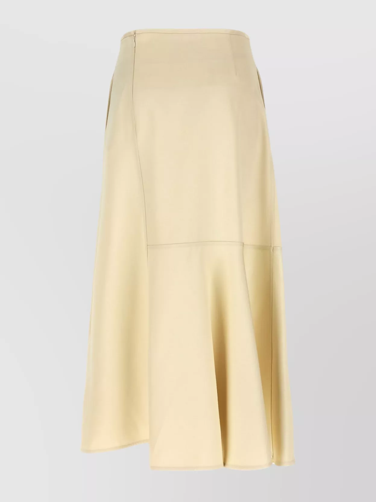 Jil Sander High-waisted Midi Skirt Asymmetric Hem In Yellow