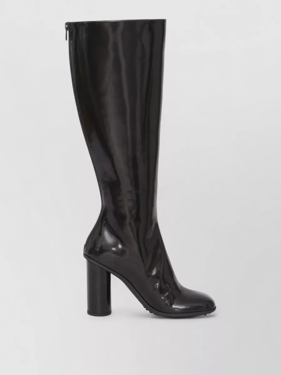 Bottega Veneta Knee High Lambskin Boots Cylindrical Heel