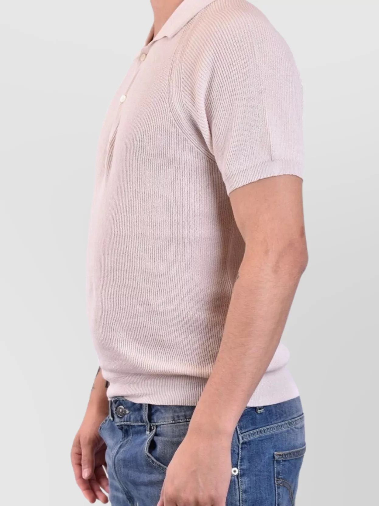 Laneus Ribbed Texture Polo Shirts