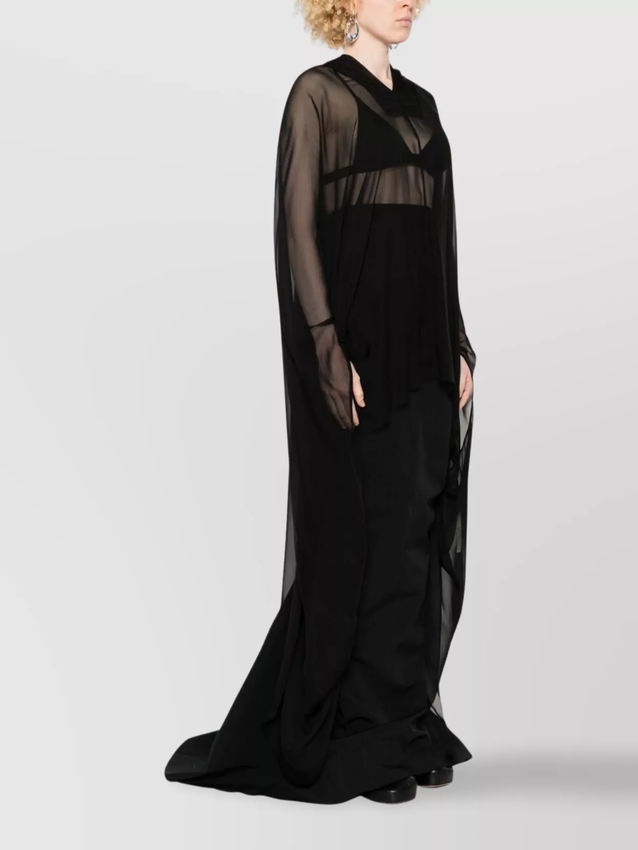 Rick Owens Draped Sheer V-neck Coverups