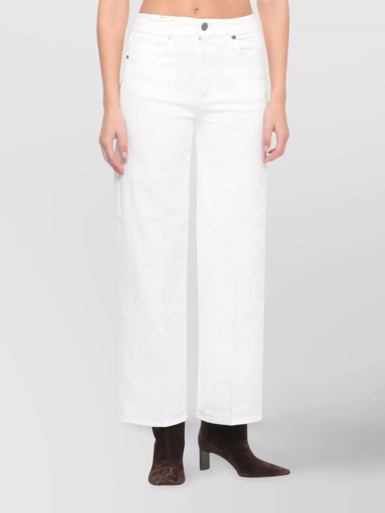 Pt Torino Wide-leg High Waist Denim Trousers In White