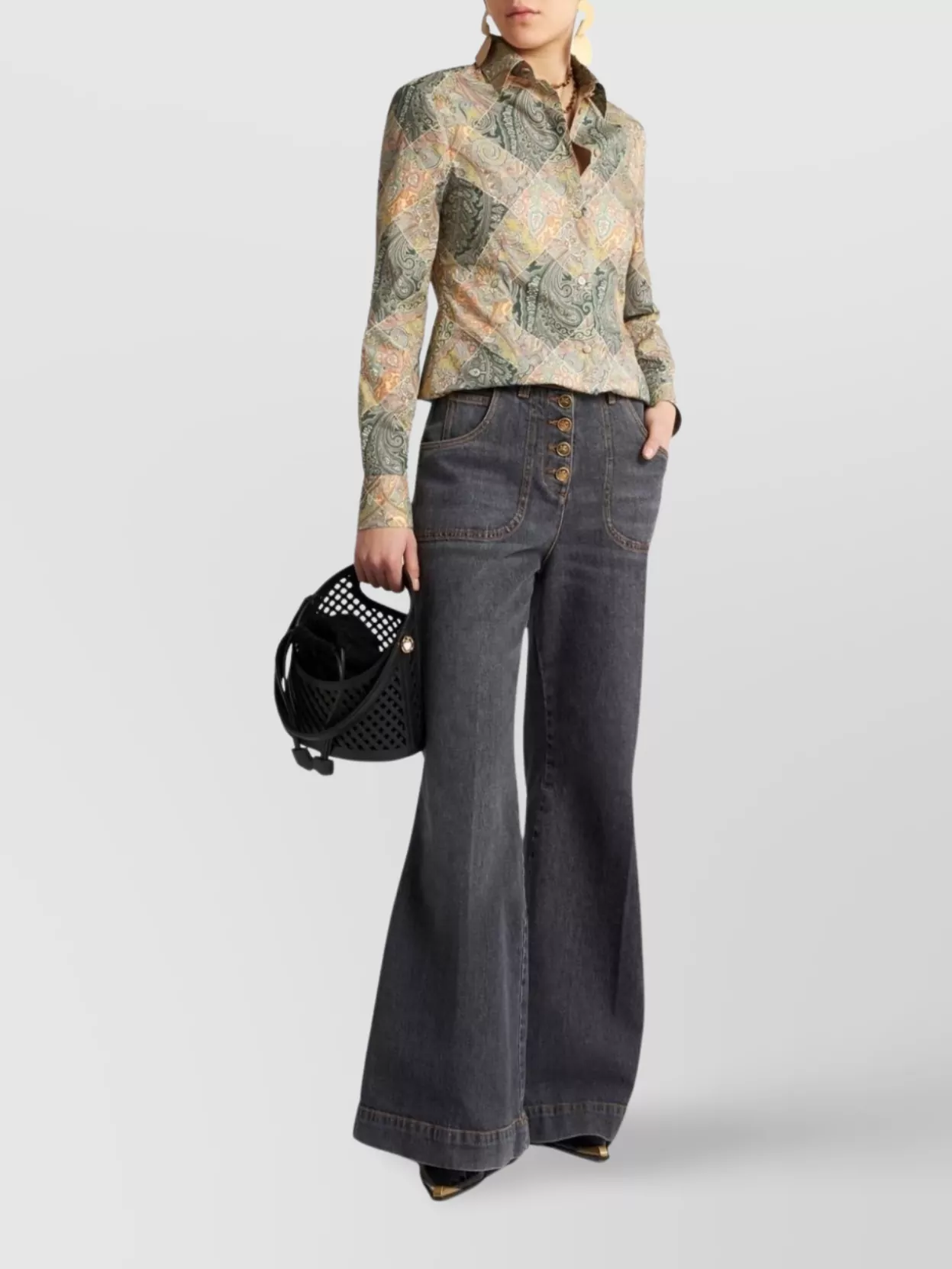 Etro Cotton Paisley Patchwork Shirt