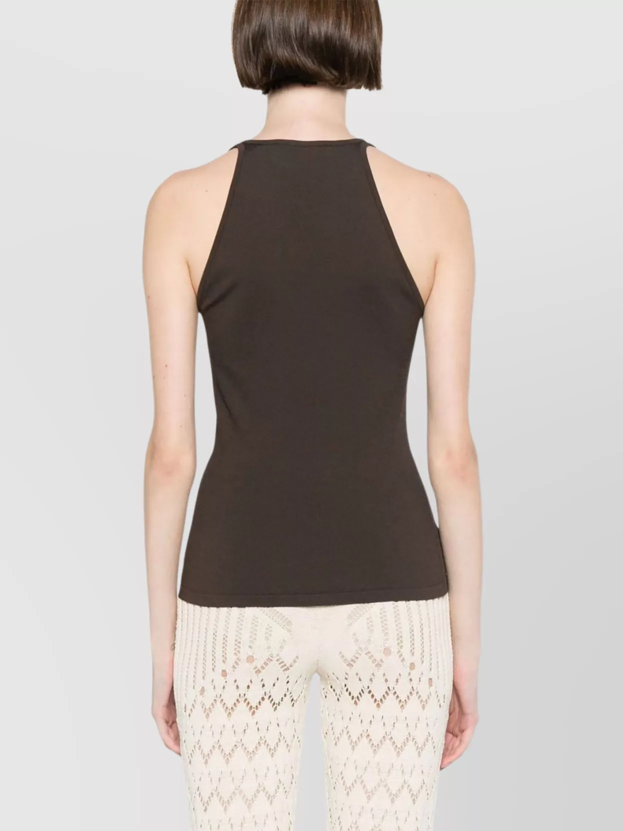 Max Mara Racerback Fitted Sleeveless V-Neck Top