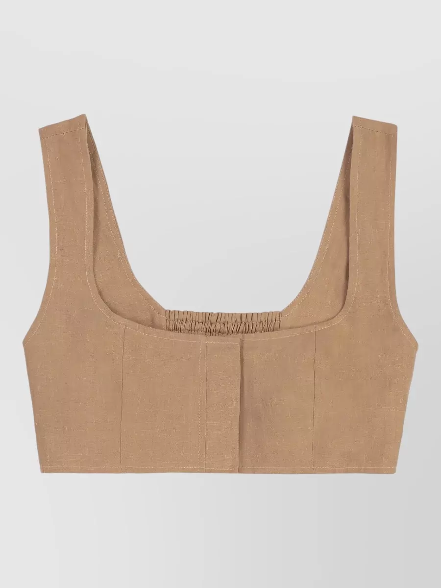 Le Kasha cropped linen tank top