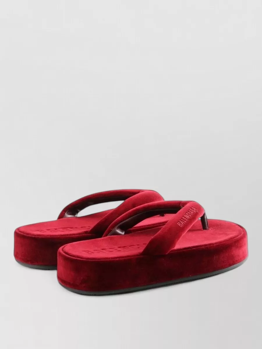 Balenciaga Velvet Thong Slippers