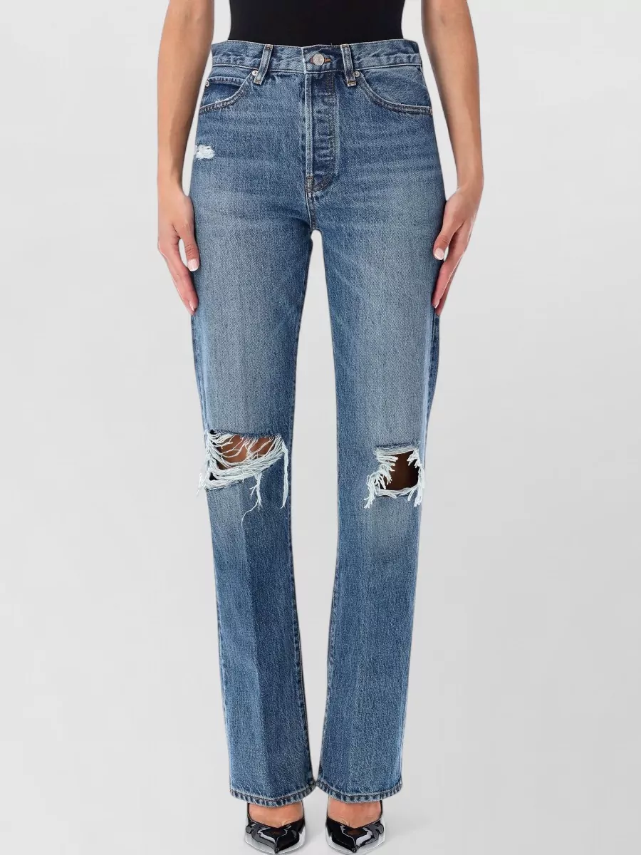Frame denim high-rise straight-leg jeans