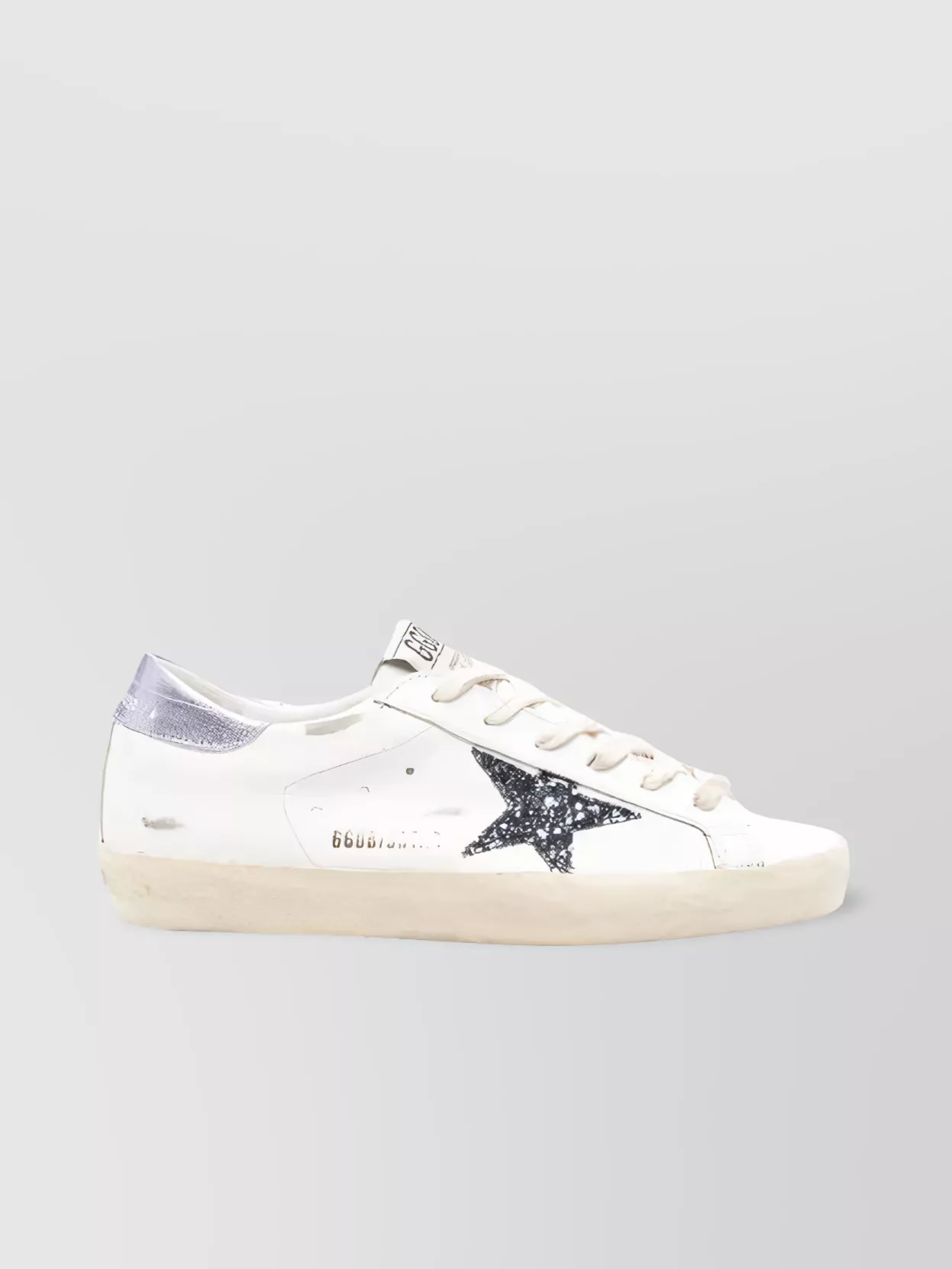 Golden Goose Low Top Leather Sneakers With Glitter Star