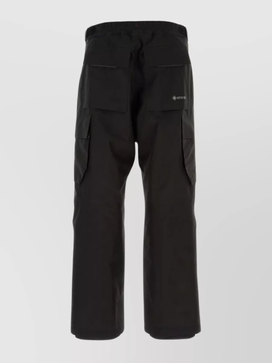 Shop Moncler Polyester Ski Pant With Waist Belt Loops In Black