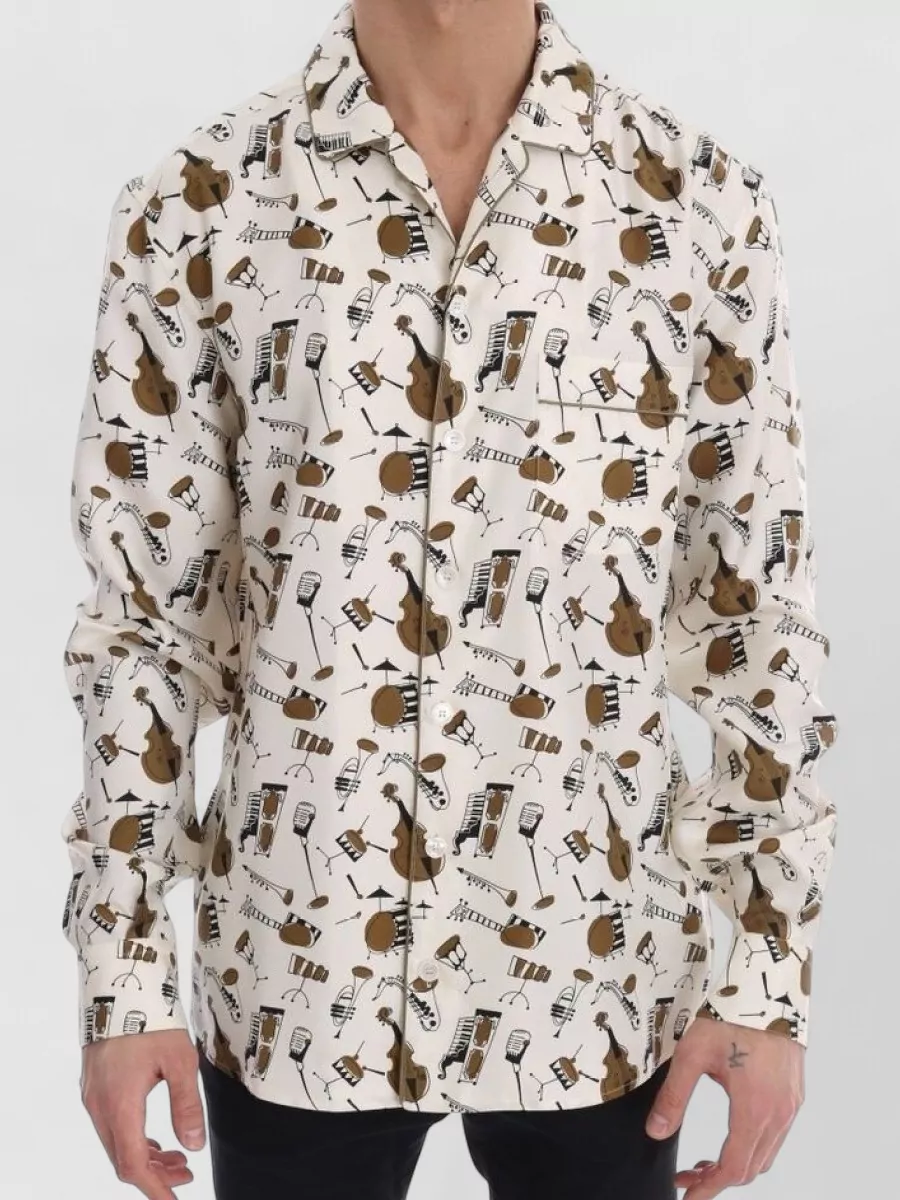 Dolce&Gabbana Silk printed long-sleeve shirt