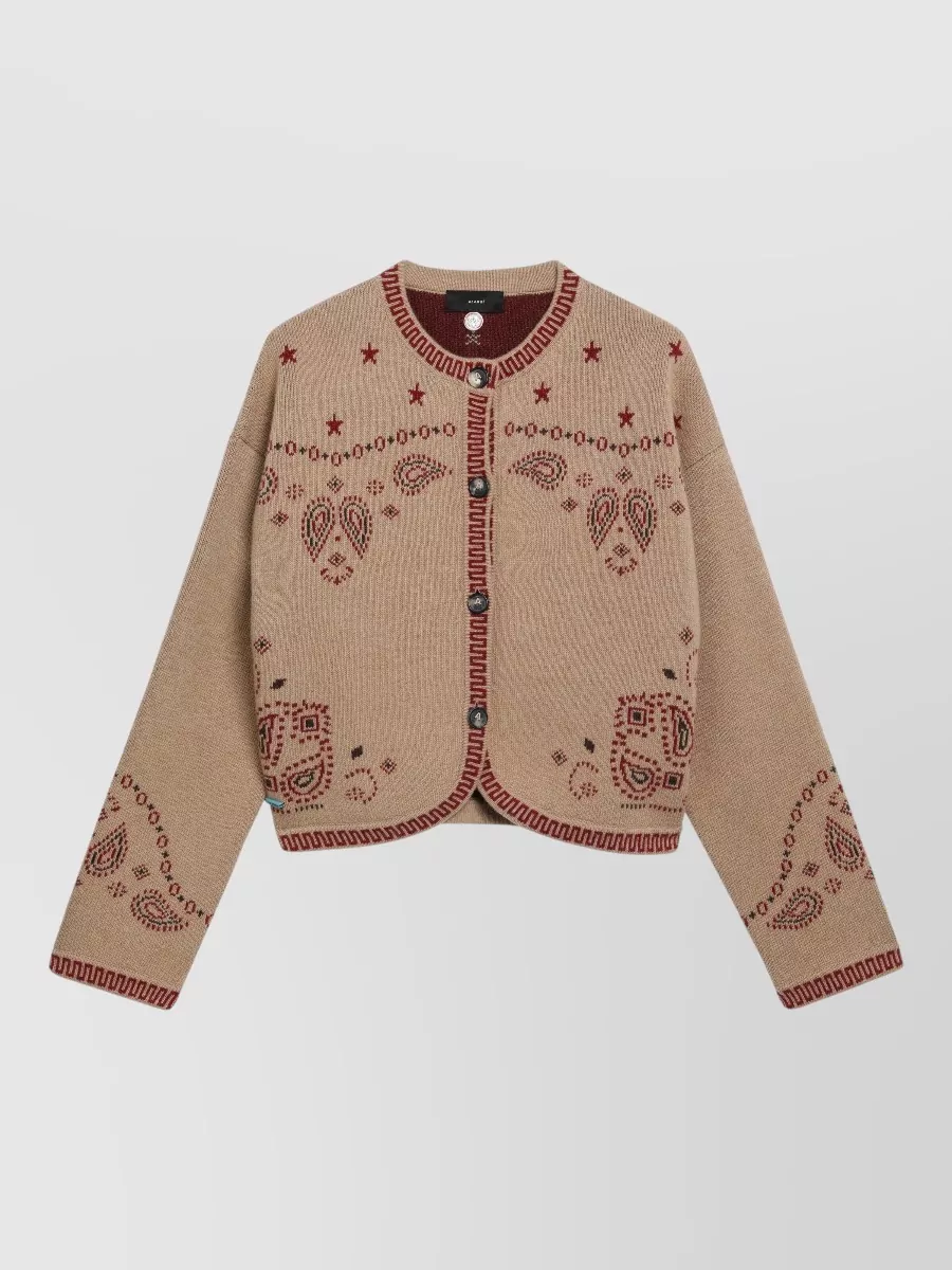 Alanui cashmere wool jacquard cardigan