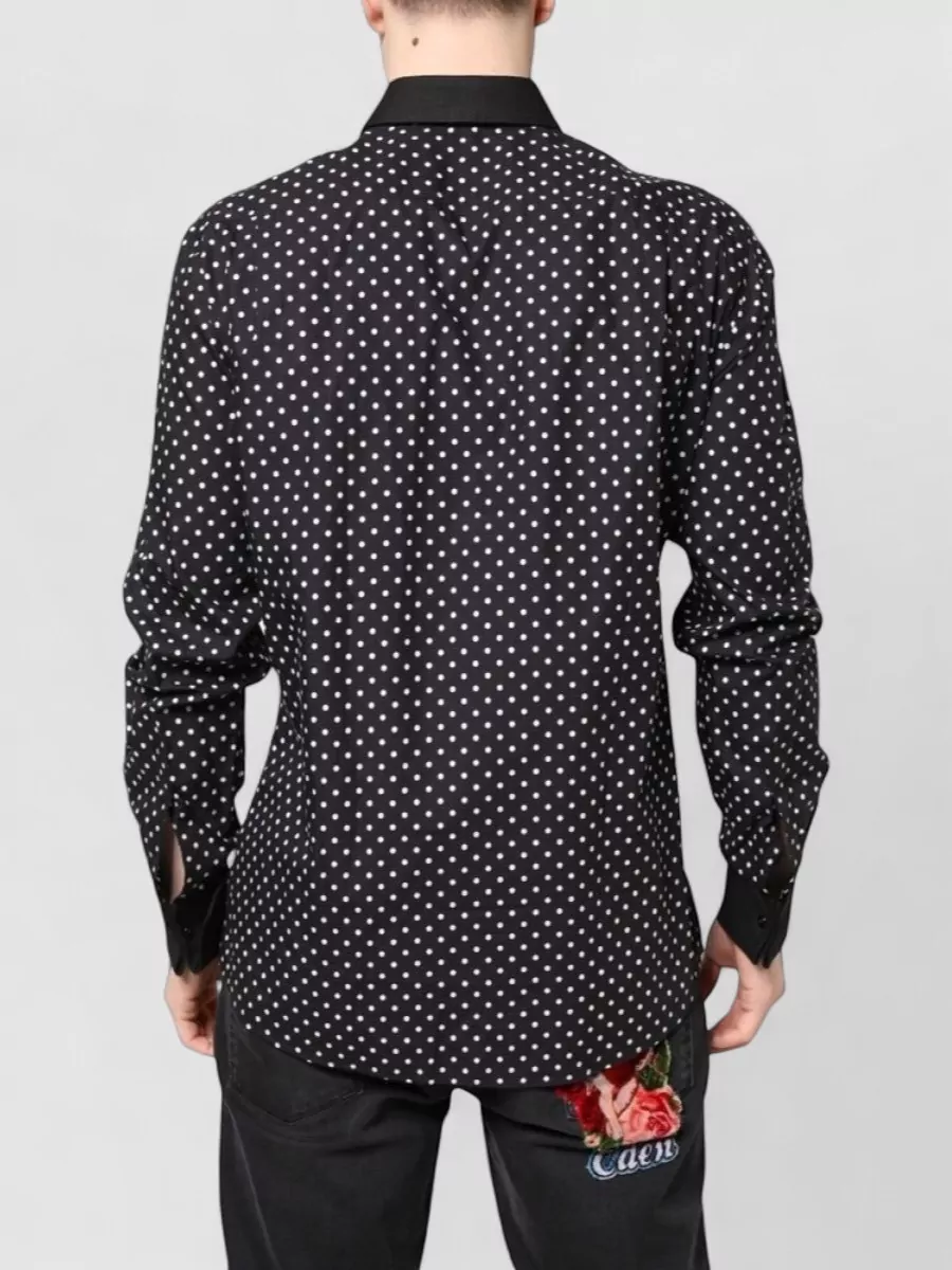Dolce&Gabbana Polka Dot Cotton Long-Sleeve Shirt