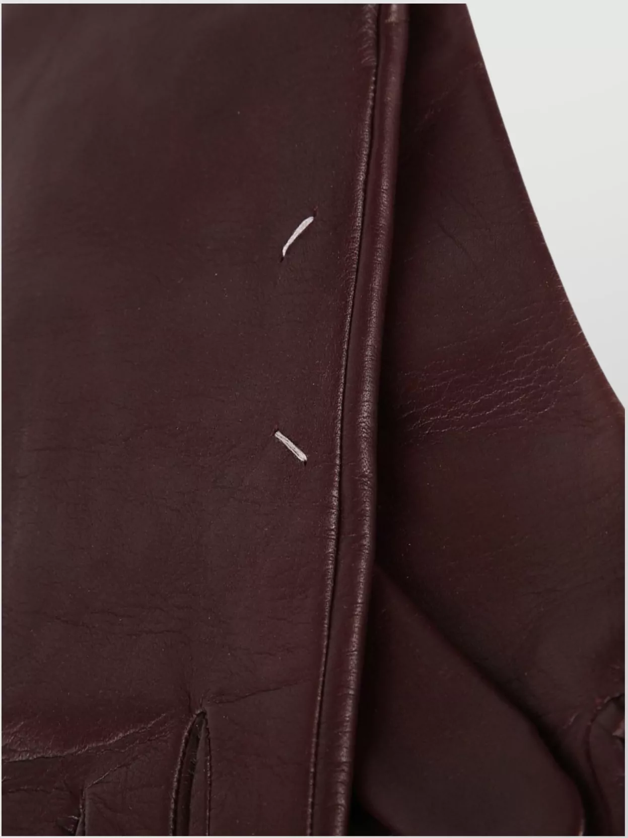 Maison Margiela Five-Finger Leather Gloves Featuring Stitch Detailing