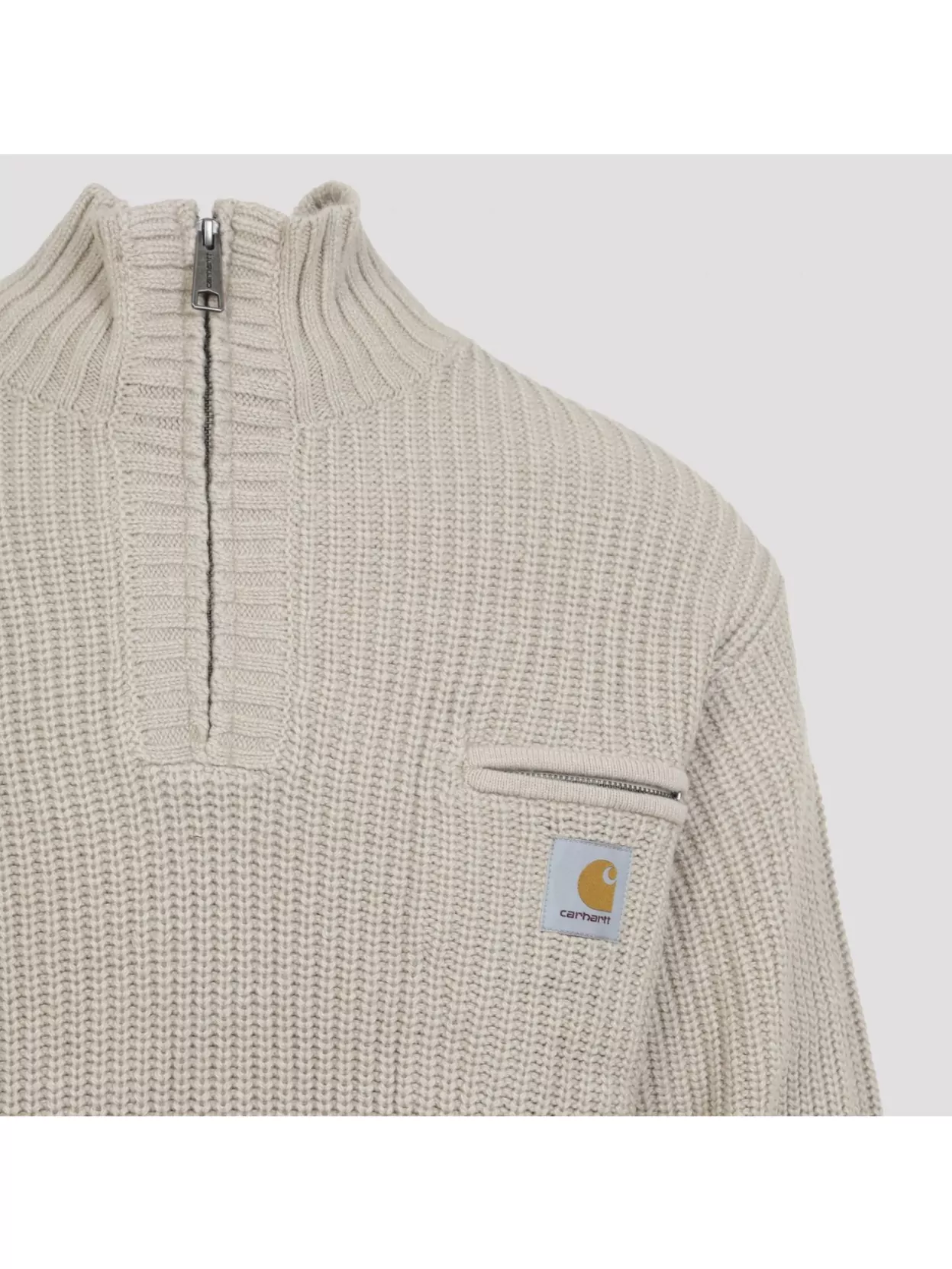 Carhartt Wip High Collar Waffle Knit Half Zip Sweater