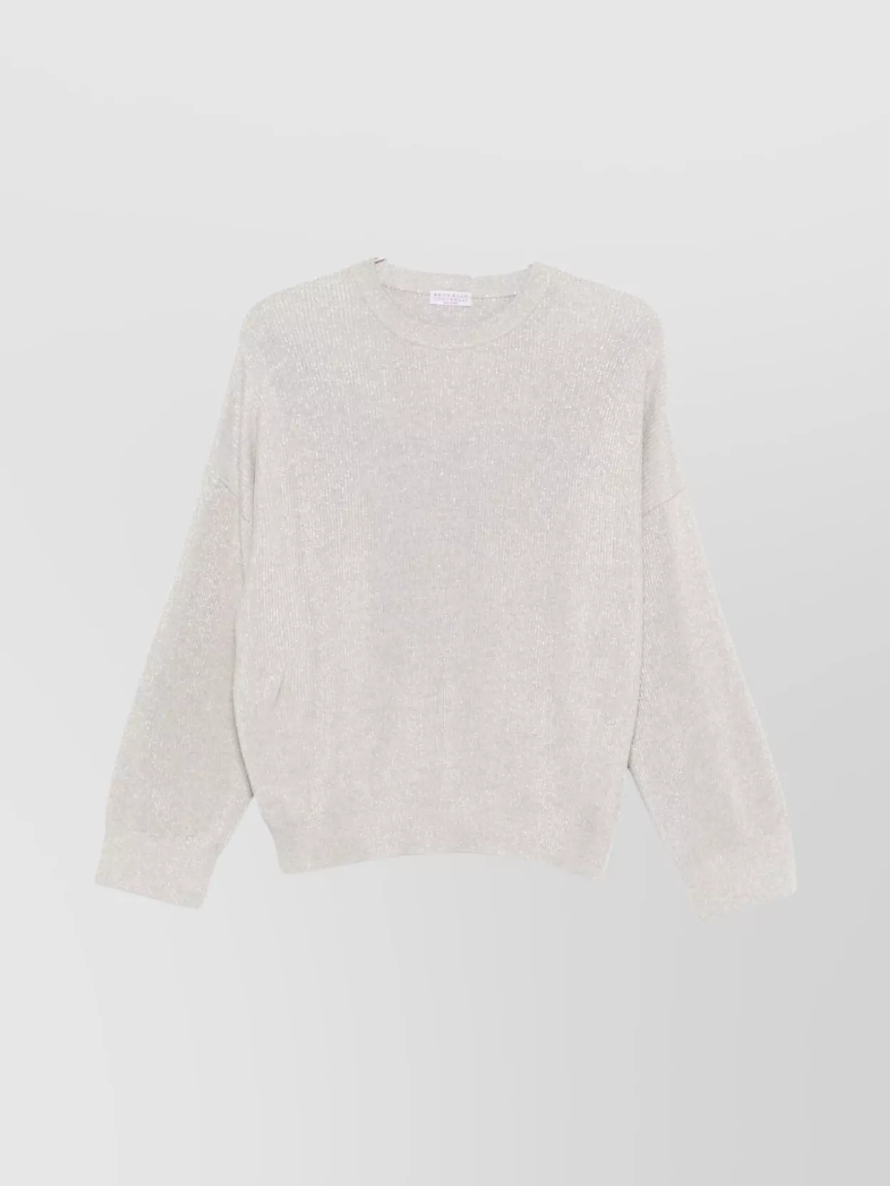 Brunello Cucinelli Ribbed Knit Crewneck Cotton Sweater