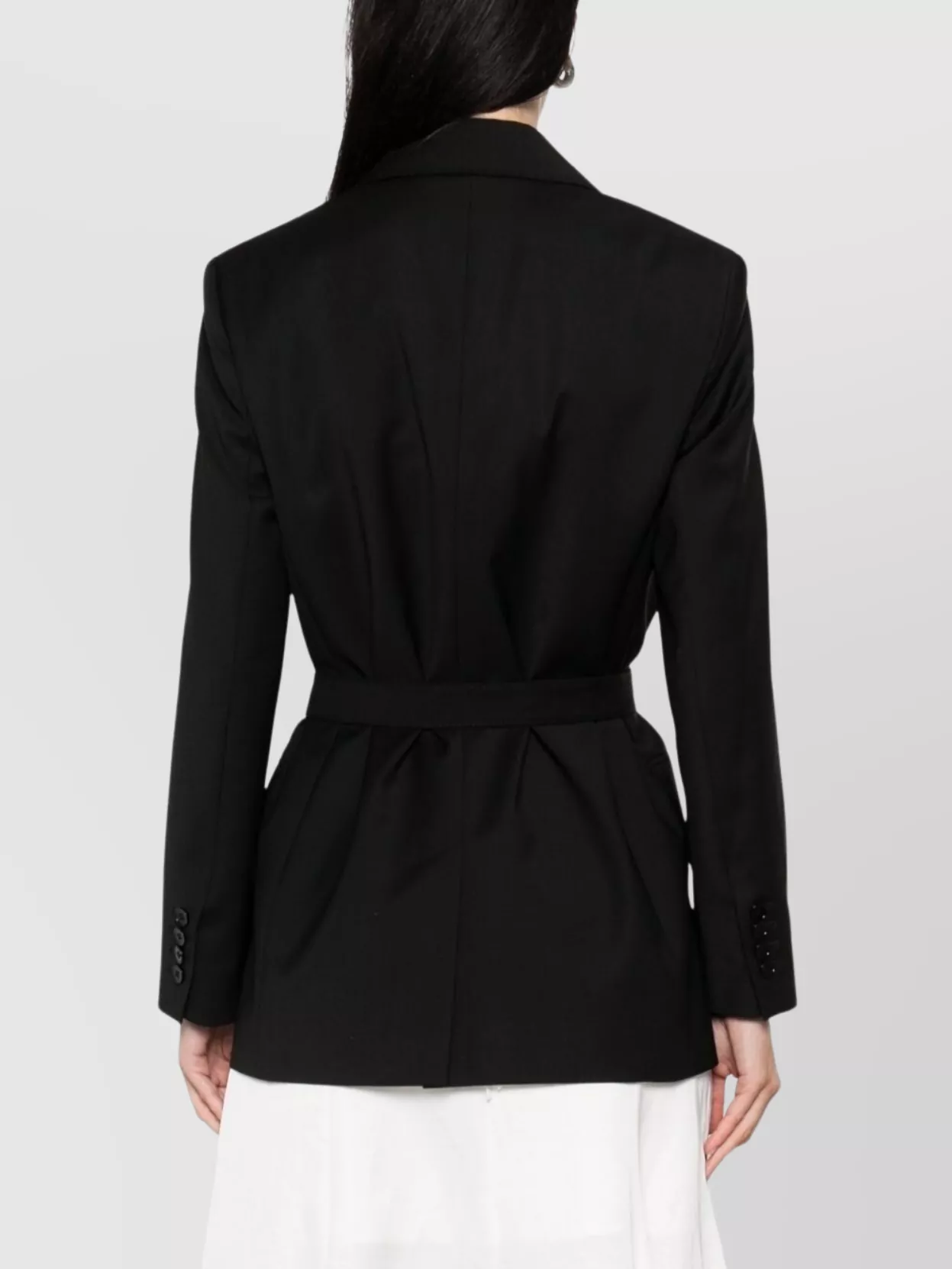 Max Mara Belted Jacket With Flap Pockets And Lapels