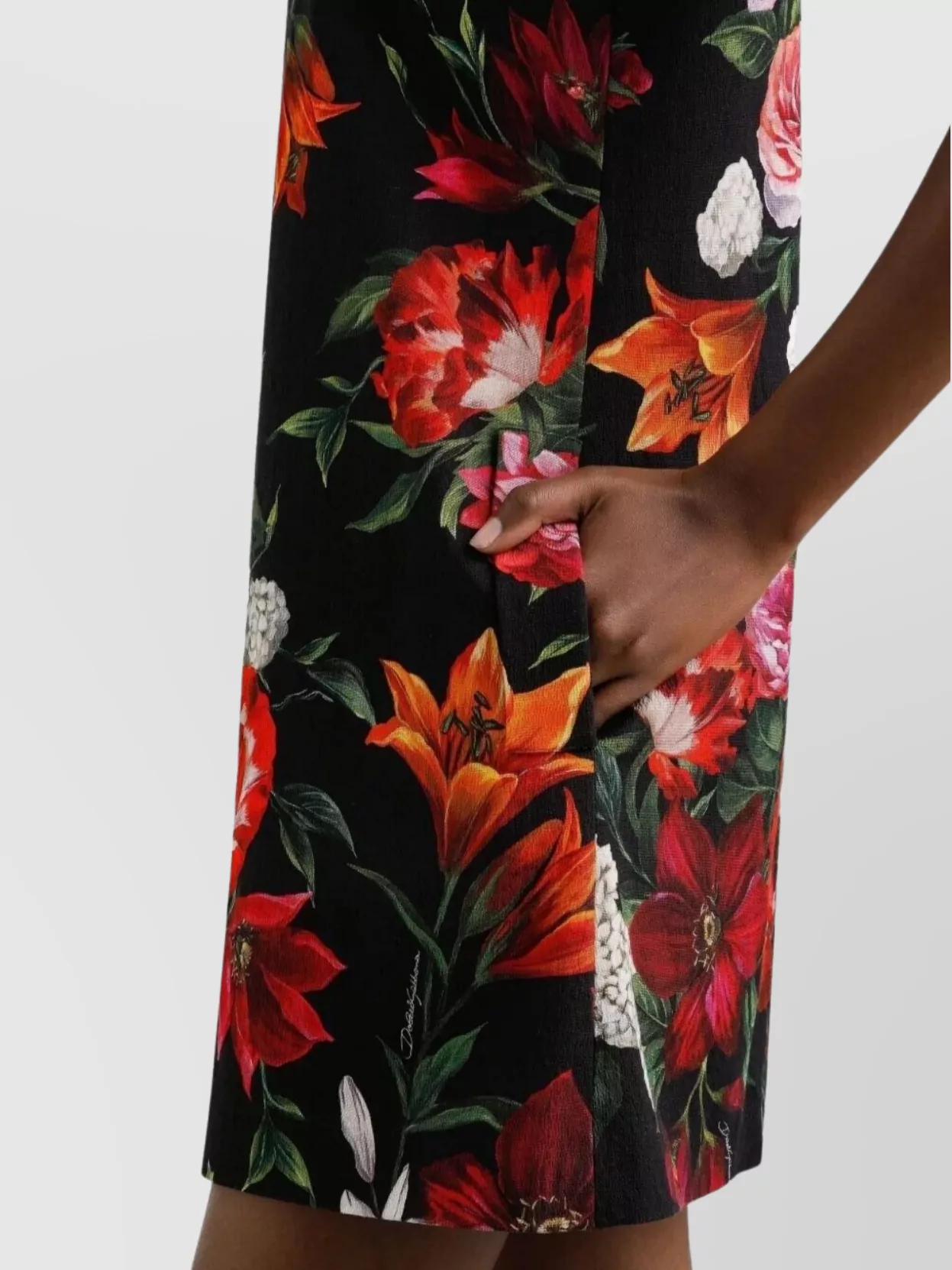 Dolce&Gabbana Floral-Pattern Mini Dress Round Neckline