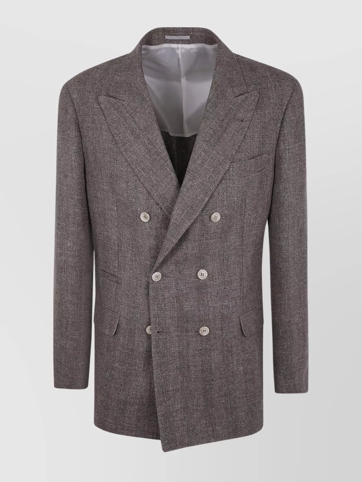 Brunello Cucinelli Jacket Double-breasted Back Vent In Gray