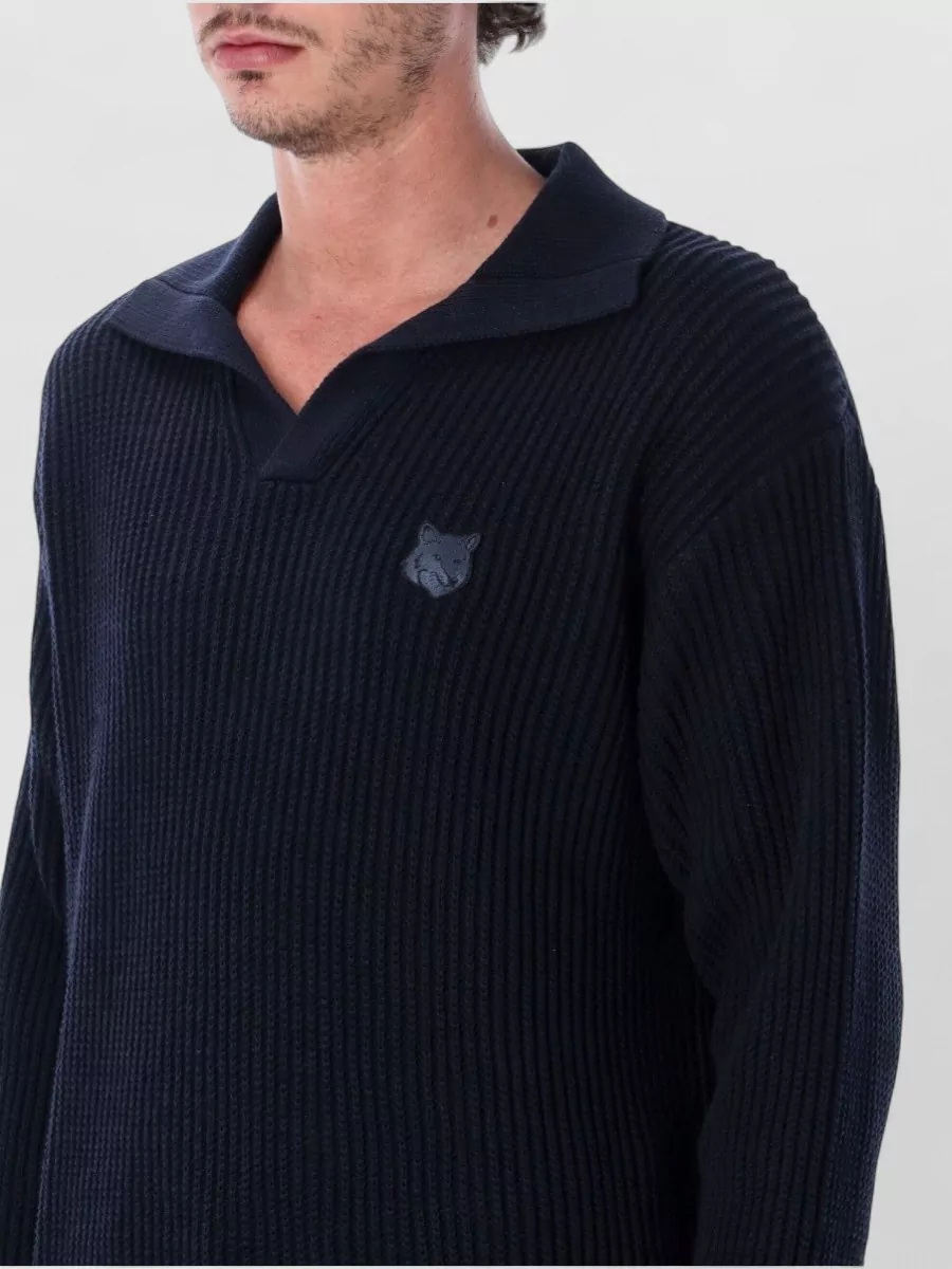 Maison Kitsuné Cotton Ribbed Polo Jumper