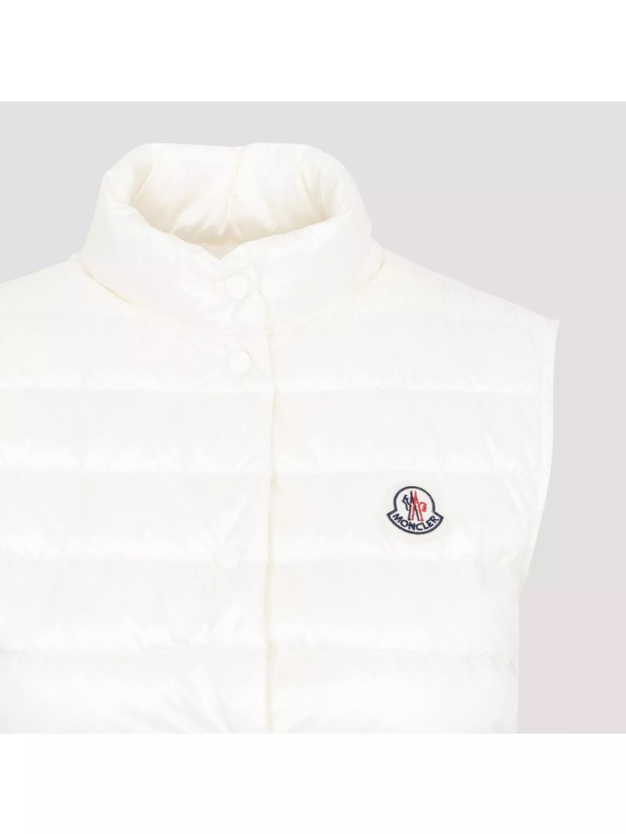 Moncler Quilted Vest High Neck In White