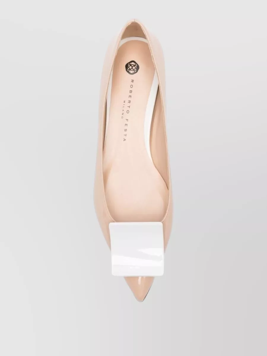 Roberto Festa Leather Pointed-Toe Ballerina Shoes