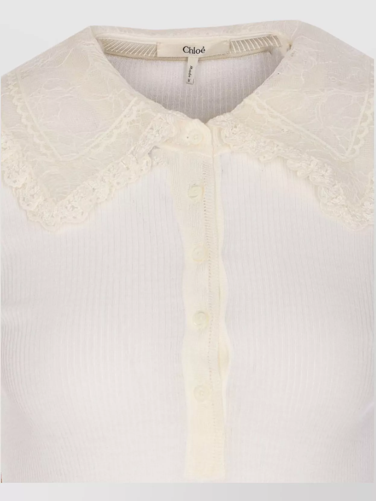 Chloé Knitwear With Lace Collar Detail