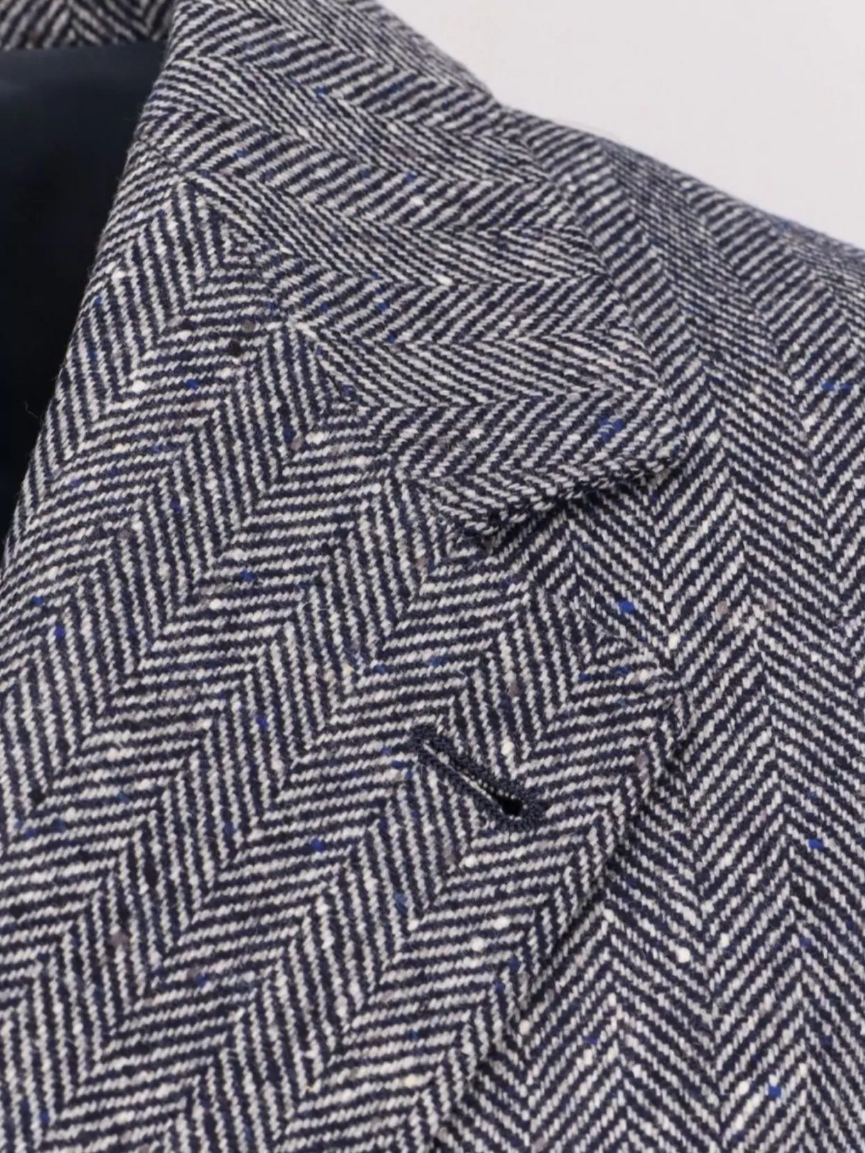 Brunello Cucinelli Herringbone Wool Cashmere Single Breasted Blazer