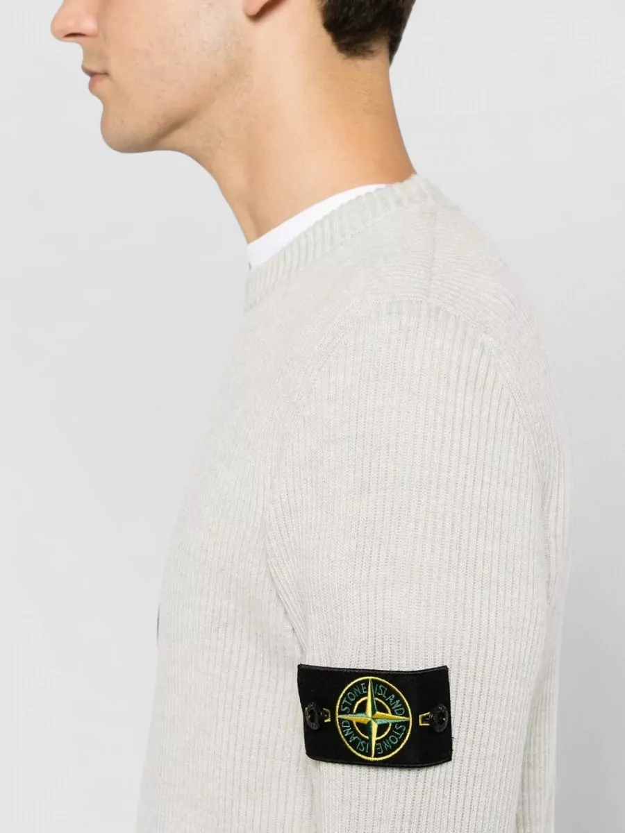 Stone Island Wool Ribbed Crewneck Sweater