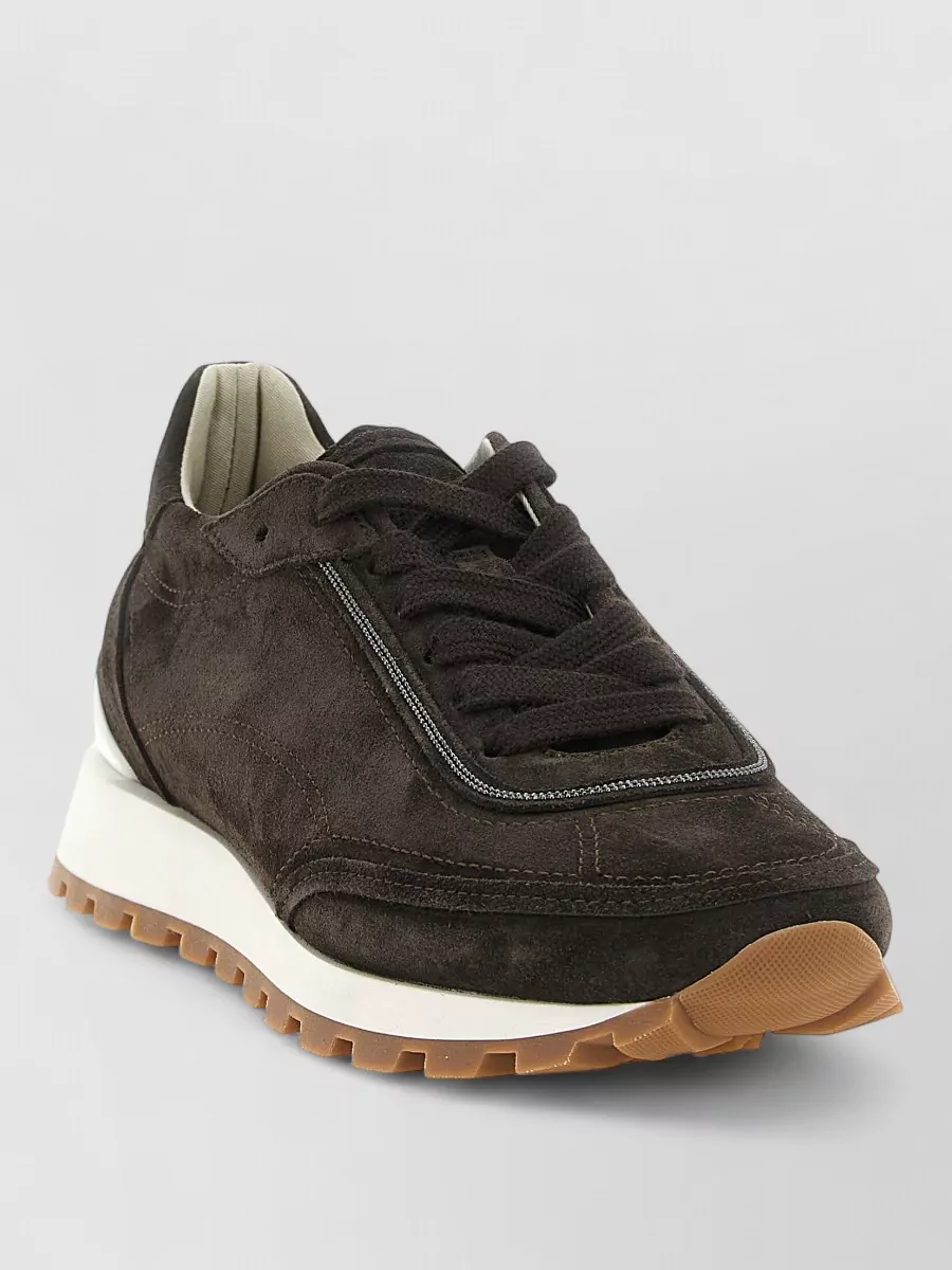 Brunello Cucinelli Suede Lace-Up Sneakers