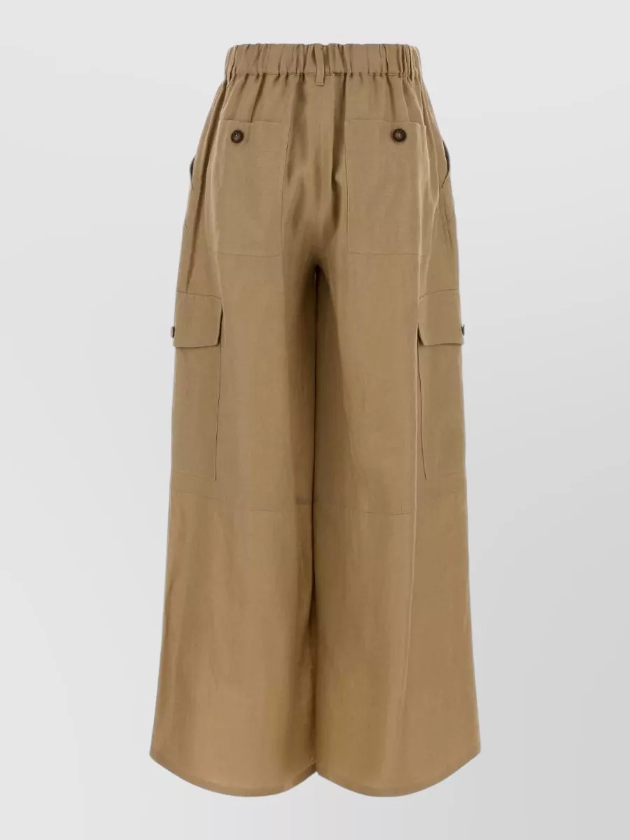 Weekend Max Mara Linen wide-leg cargo trousers